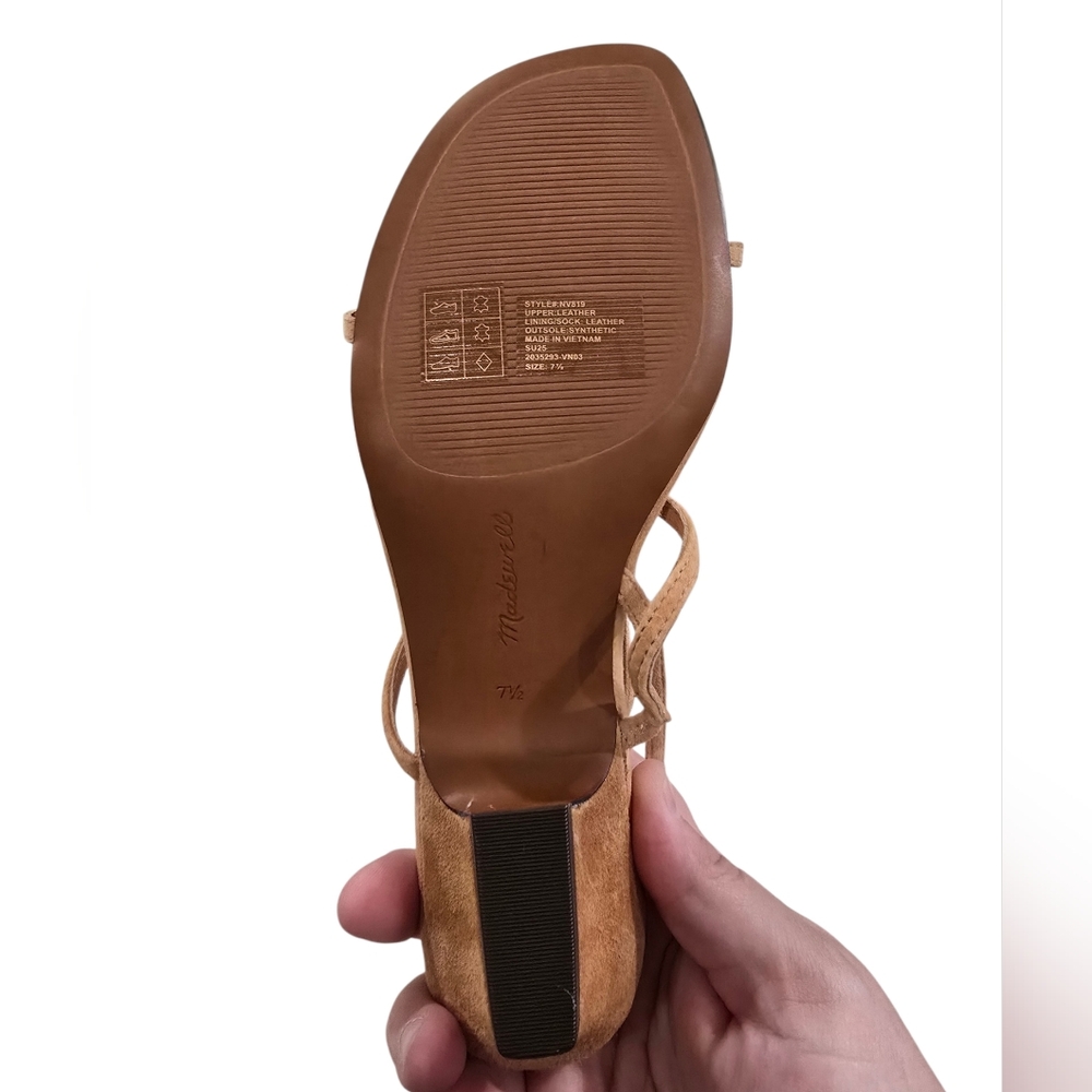 Madewell The Maycie Lace-up T-Strap Sandal In Tan Suede Size 7.5 - Picture 5 of 6